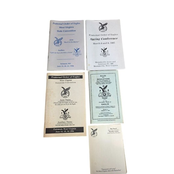 Fraternal Order Of Eagles West Virginia State Convention Booklets 1996-1998 Vtg - Picture 1 of 11